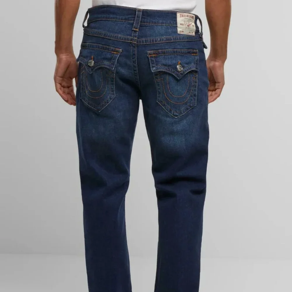 True Religion Men's Geno Relaxe Slim Jeans Size 36 Blue .